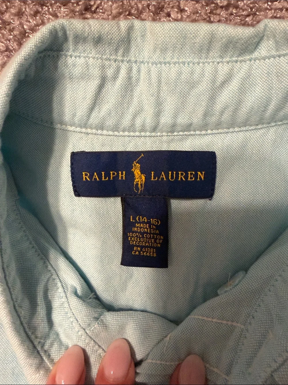 Ralph Lauren Pale Blue Short-Sleeve Button-Down Shirt